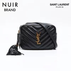 Yves Saint Laurent YSL Leather Lou Shoulder Bag Black
